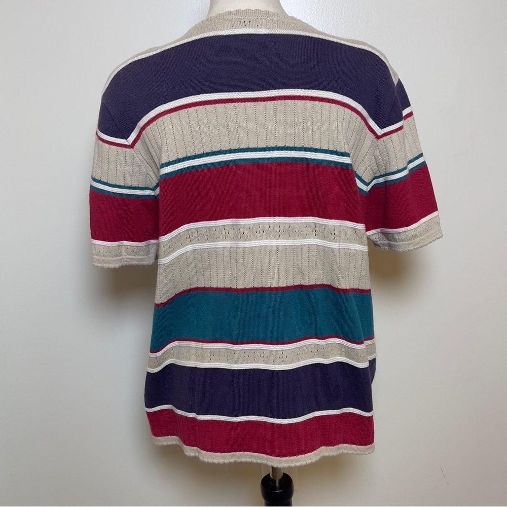 Vintage 90’s Alfred Dunner Floral Embroidered Knit Top Women’s Medium - Picture 3 of 9